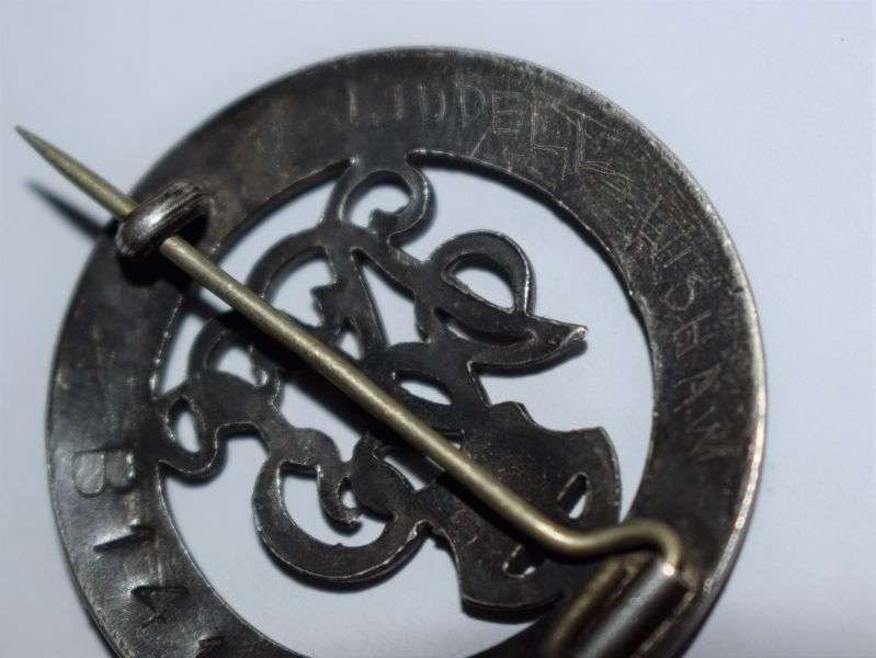 34) Excellent Original WW1 British For King & Empire Services Rendered Wound Badge Named J.Liddell Wishaw — image 3