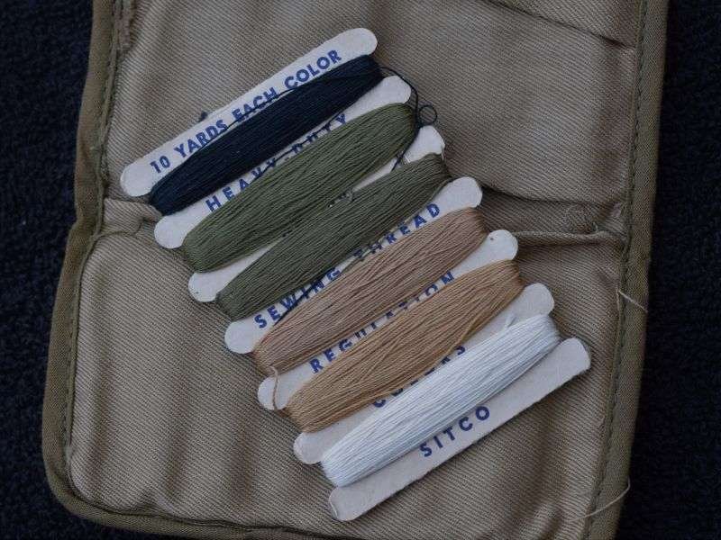 43) Excellent Original WW2 US Army Soldiers Sewing Kit Pouch & Contents — image 2