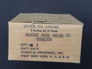 78) Box of 12 WW2 Era US Army Sterilized Gauze …