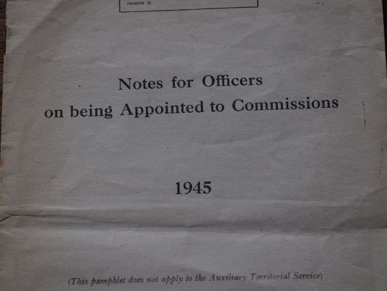 15) January 1945 Pamphlet Notes for Officers on being Appointed to Commissions — image 4