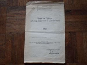 15) January 1945 Pamphlet Notes for Officers on being Appointed …