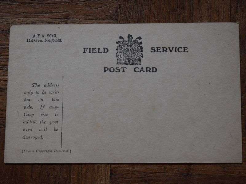 16) Excellent Original Un-Used 1916 Dated British Army Field Post Card — image 2