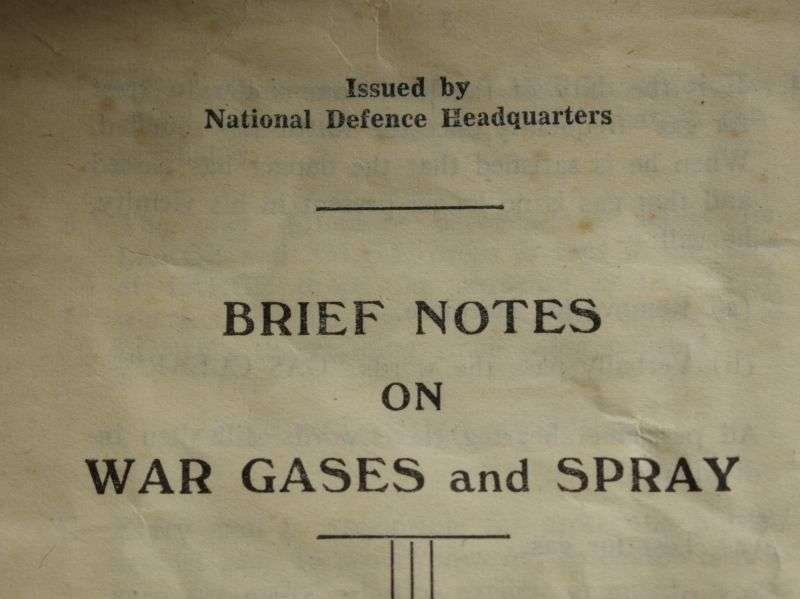 147) Good Original WW2 Canadian Soldiers Brief Notes on War Gasses & Sprays Leaflet to Carry with Respirator — image 8