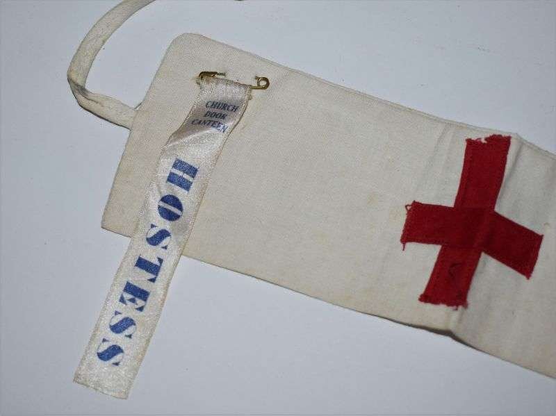 118) Lovely Original WW1 WW2 Female Medics Armlet & Silk Tag Church Door Canteen Hostess — image 7