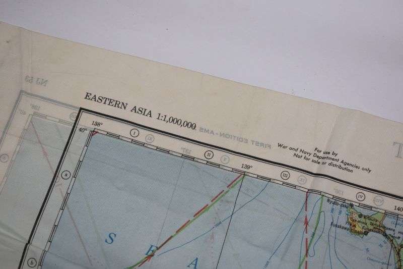 114) Excellent Original USAAF Silk/Rayon Escape Map J53/J54 Sendai & Kanazawa Japan 1944. — image 13
