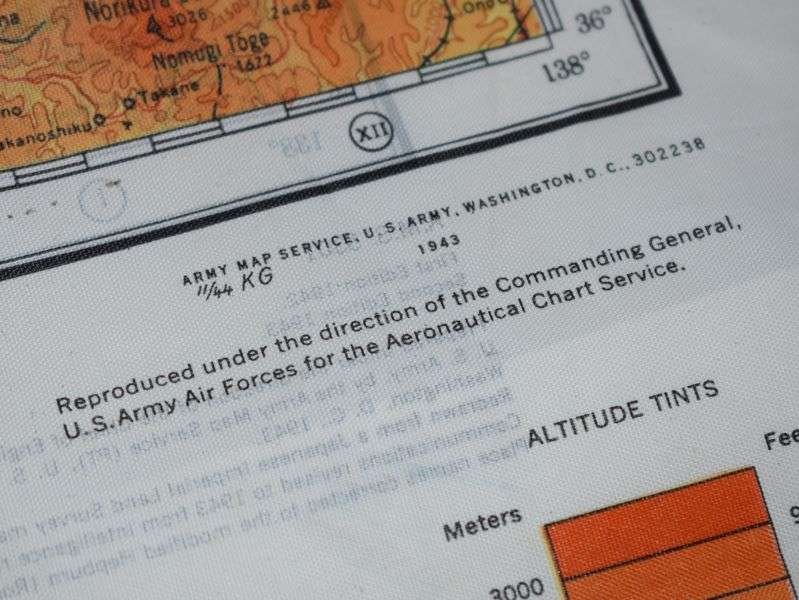 114) Excellent Original USAAF Silk/Rayon Escape Map J53/J54 Sendai & Kanazawa Japan 1944. — image 2