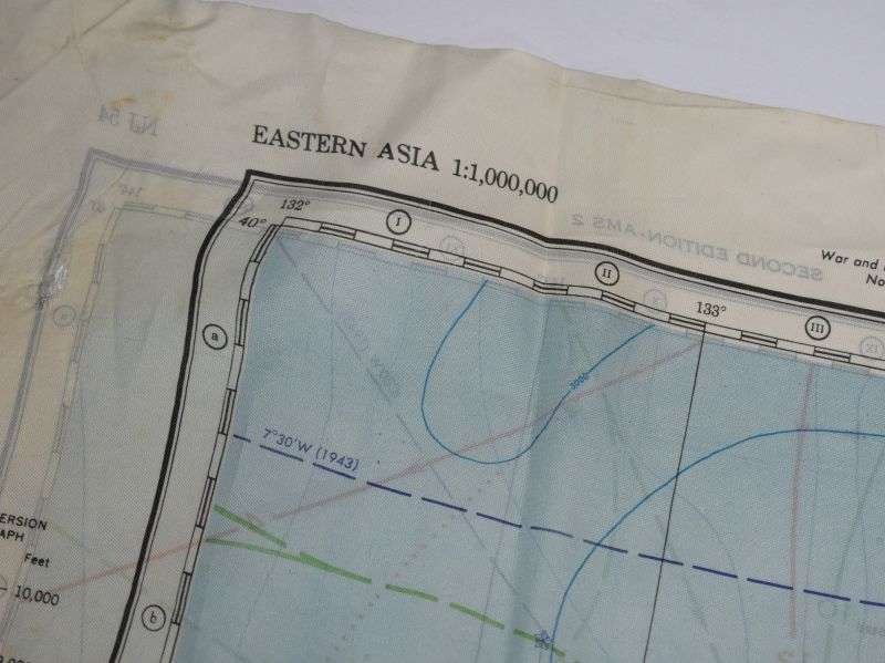114) Excellent Original USAAF Silk/Rayon Escape Map J53/J54 Sendai & Kanazawa Japan 1944. — image 6