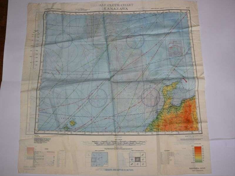 114) Excellent Original USAAF Silk/Rayon Escape Map J53/J54 Sendai & Kanazawa Japan 1944. — image 7