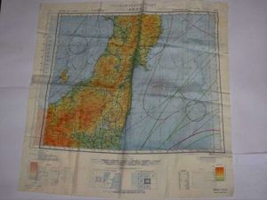 114) Excellent Original USAAF Silk/Rayon Escape Map J53/J54 Sendai & …