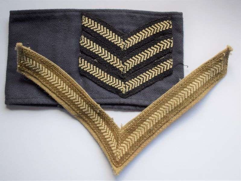 96) Unusual Original WW2 Small Size RAF Rank Armlet to Sergent. ATC, WAAF ? — image 6