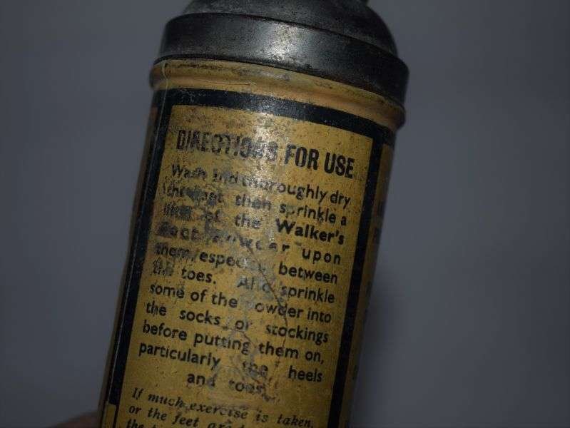 86) Nice Original 1920s-30s Tin of Walker's Foot Powder. — image 3