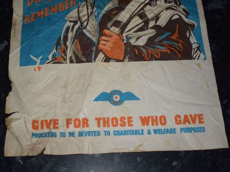 99) Tatty Original RAFA Wings Day Battle of Britain Poster. Give for Those Who Gave WW2 Era — image 4
