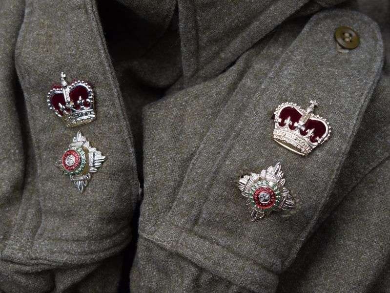 60) British Army Rough Woollen Shirt with Lt Col Rank. Dated 1954 — image 3