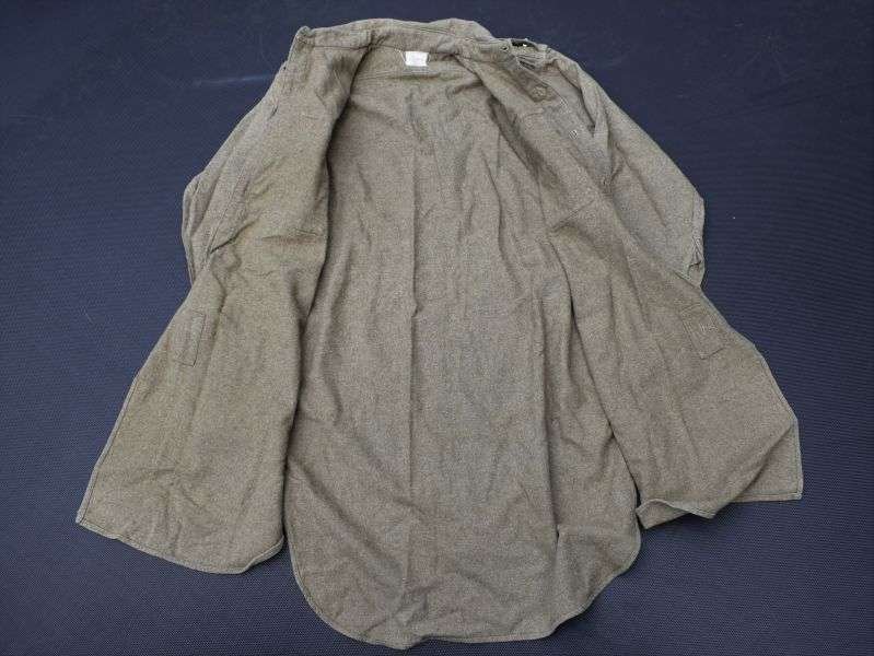 60) British Army Rough Woollen Shirt with Lt Col Rank. Dated 1954 — image 6