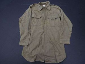 60) British Army Rough Woollen Shirt with Lt Col Rank. …