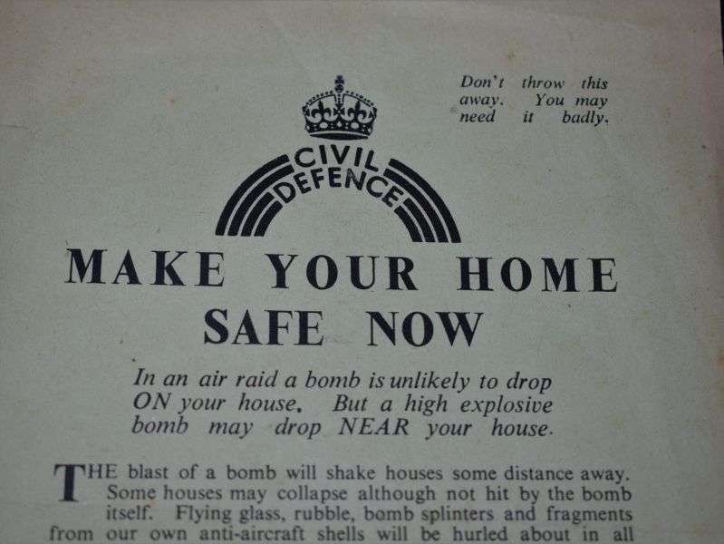 112) Tatty Original WW2 Civil Defence Leaflet Make Your Home Safe 1939 — image 5