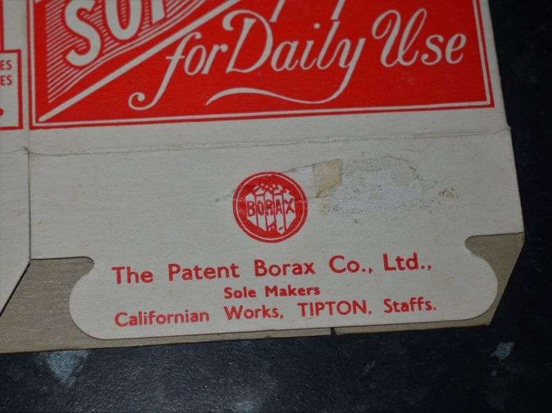 124) Original Empty 1930s English Refined Borax Card Box — image 2
