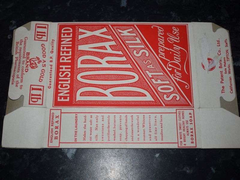 124) Original Empty 1930s English Refined Borax Card Box — image 4