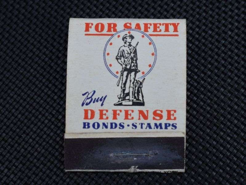 128) Original WW2 US Match Book A Safe Investment for A Safe America. Buy Defense Bond Stamps — image 5