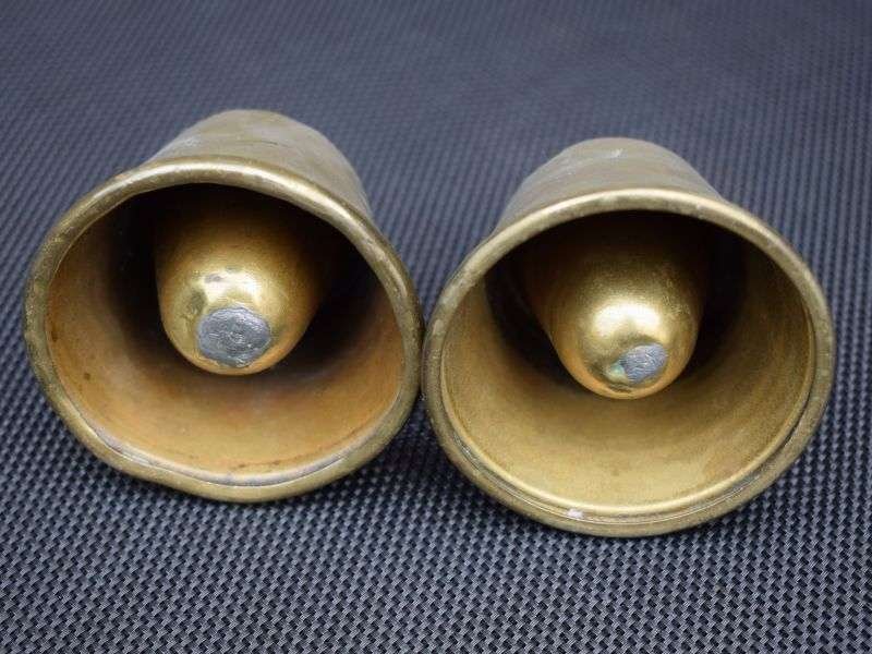 90) Good Original WW2 Trench Art Shell Fuse Transit Caps Converted Into Ash Trays — image 3