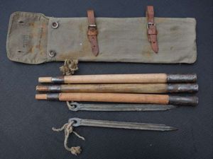 59) Nice Original WW1 German Army Zeltbahn Poles, Pegs & …