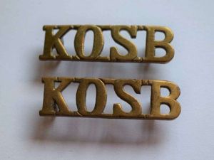 88) Original WW1 WW2 Kings Own Scottish Borderers Brass Shoulder …