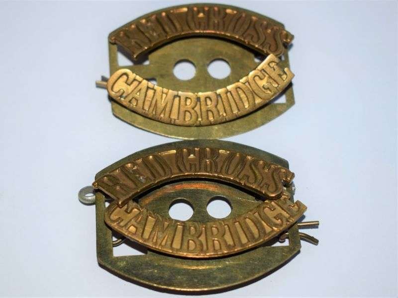 95) Original WW2 Cambridge Red Cross Shoulder Title Pair — image 3