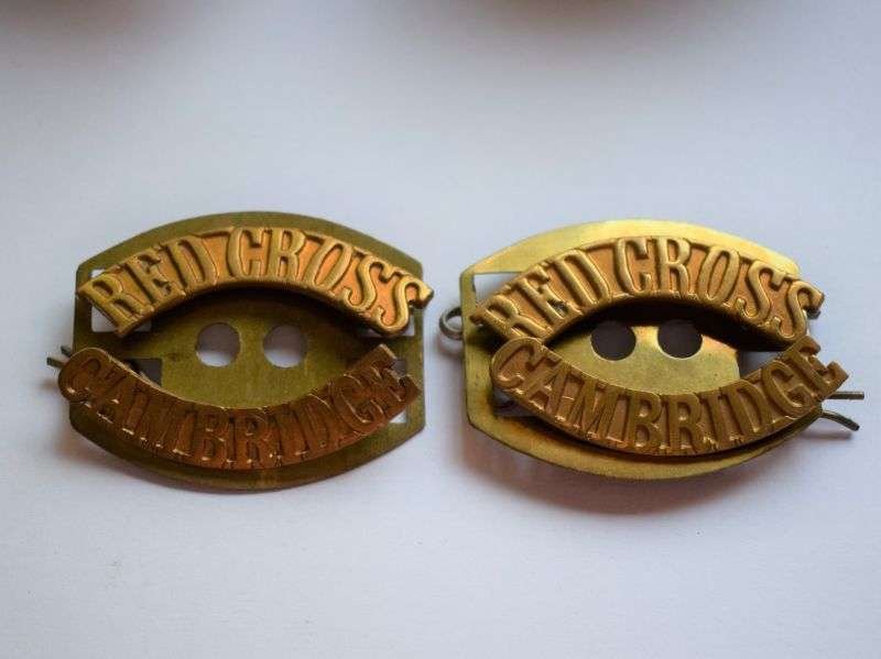 95) Original WW2 Cambridge Red Cross Shoulder Title Pair — image 4
