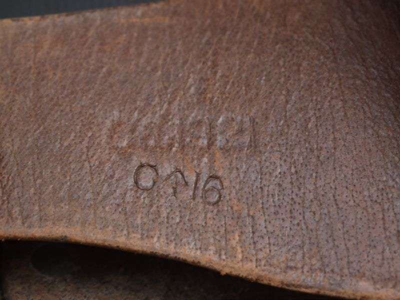 1) Good Original Indian Made British 1903 Pattern 9 Pocket Leather Bandolier 1921 — image 5