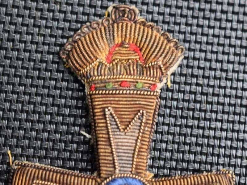 31) Unidentified Nice Quality Bullion Cross Breast Badge with Crown — image 4