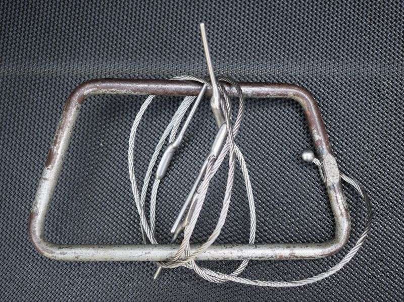 5) Vintage Original WW2 USAAF Parachute Rip Cord D Ring — image 2