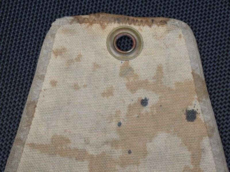 73) Unidentified WW1? US Army Canvas Flap & Safety Pin with Matching Numbers — image 2