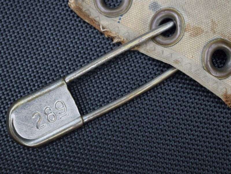 73) Unidentified WW1? US Army Canvas Flap & Safety Pin with Matching Numbers — image 3