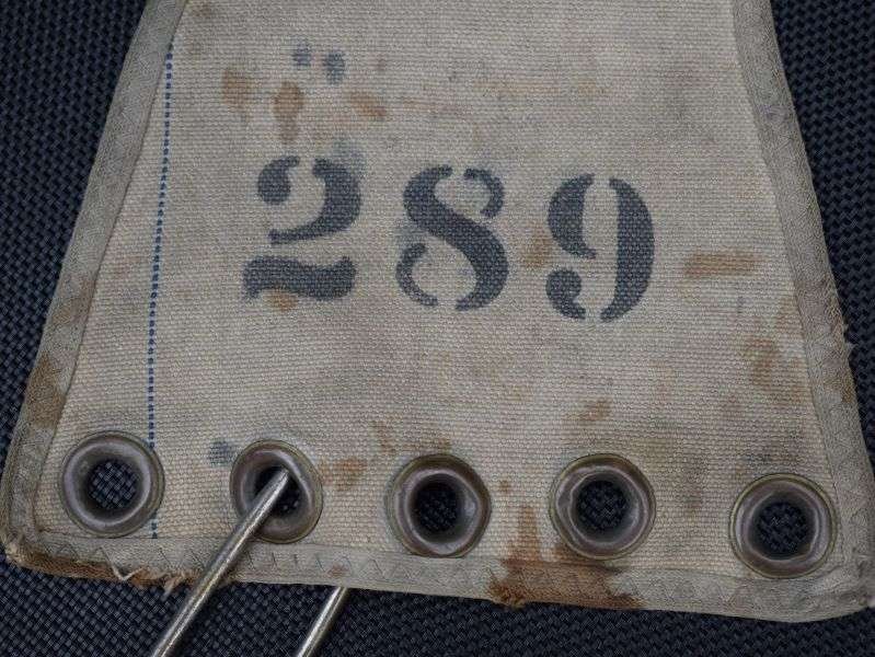 73) Unidentified WW1? US Army Canvas Flap & Safety Pin with Matching Numbers — image 4