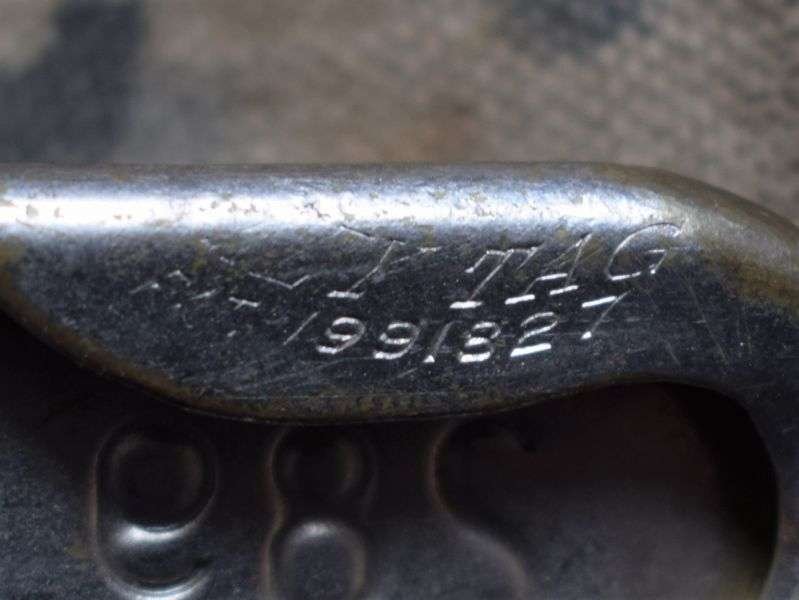 73) Unidentified WW1? US Army Canvas Flap & Safety Pin with Matching Numbers — image 6