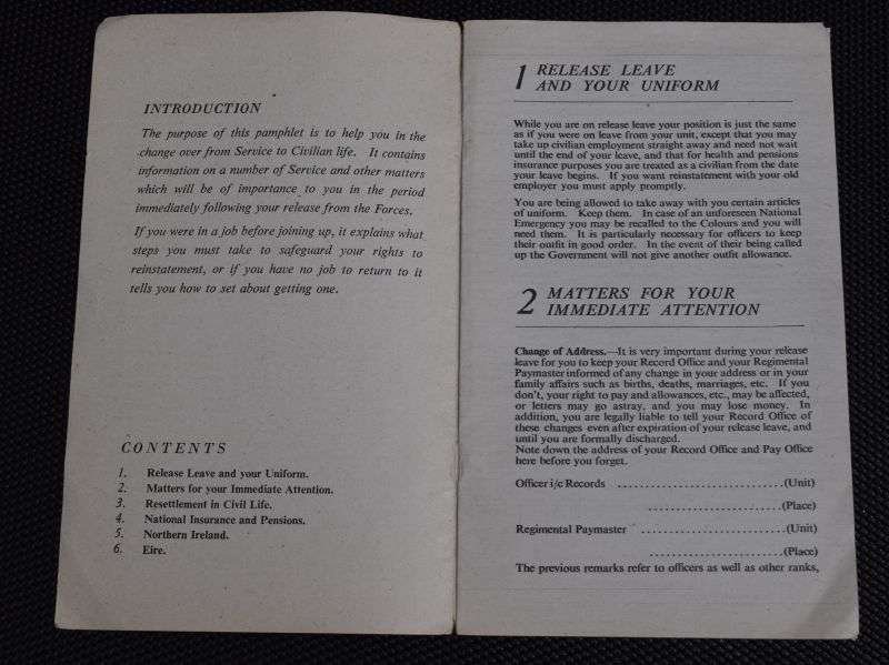 82) Original Late WW2 Booklet For Your Guidance What to do on Leaving The Service — image 3