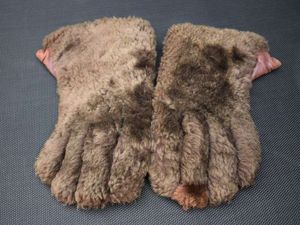 1) Excellent WW2 Woman's Fleece Covered Leather Palm CC41 Marked …