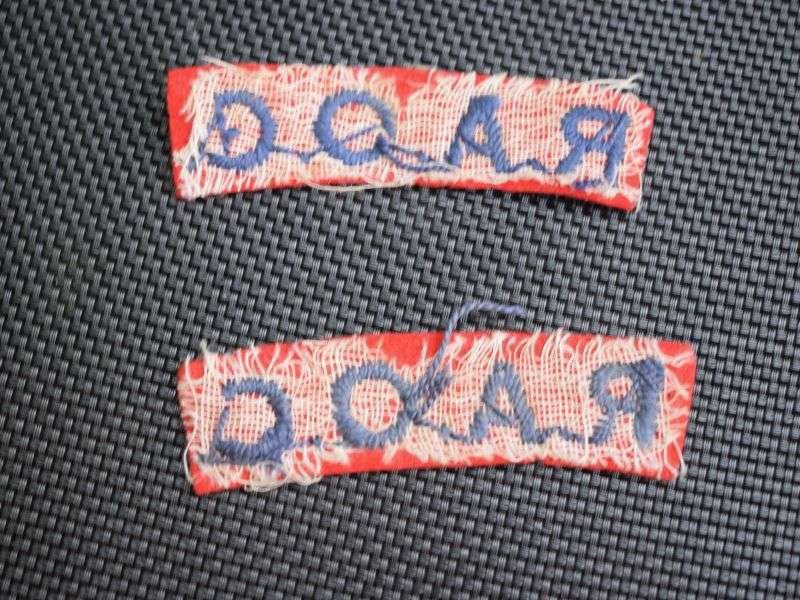 24) Original WW2 RAOC Cloth Shoulder Title Pair — image 2
