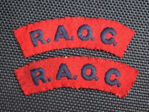 41) Good Original WW2 Uniform Removed RAOC Cloth Shoulder Title …