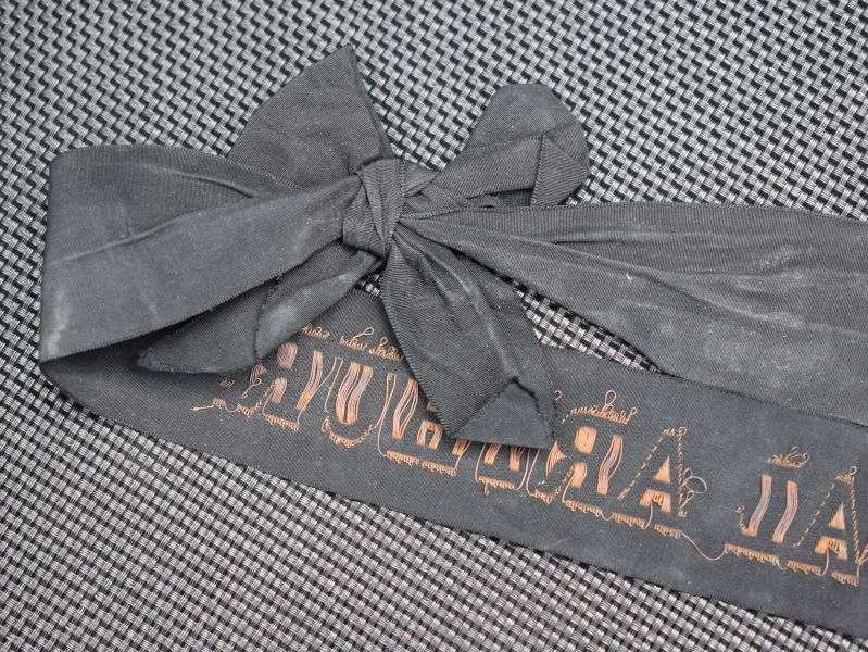 89) Original WW2 Royal Navy Land Base Cap Tally HMS Royal Arthur — image 2