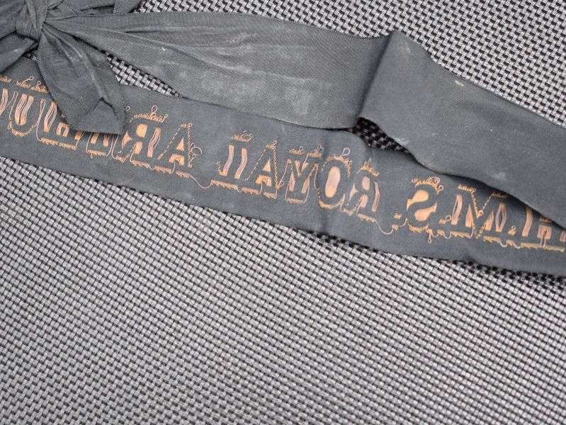 89) Original WW2 Royal Navy Land Base Cap Tally HMS Royal Arthur — image 3