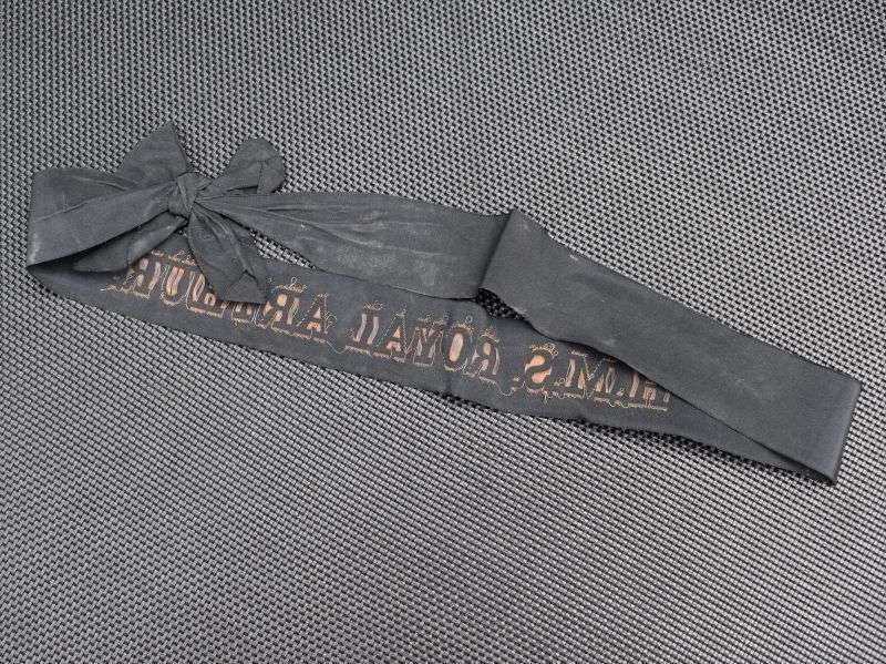 89) Original WW2 Royal Navy Land Base Cap Tally HMS Royal Arthur — image 4