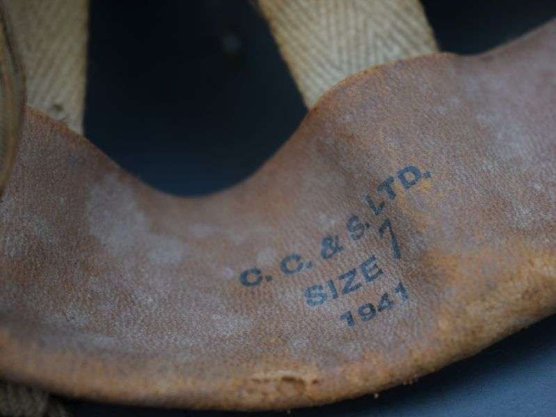 144) As Found WW2 British Home Front Zuckerman Helmet 1941 — image 2
