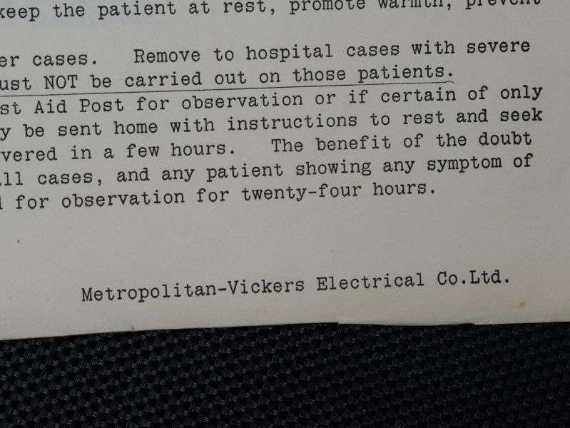 141) Early WW2 ARP Anti-Gas Training & First Aid Sheets Metropolitan-Vickers Electrical Co Ltd — image 7