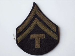 95) Original WW2 US Army Technical Corporal Cloth Rank Insignia