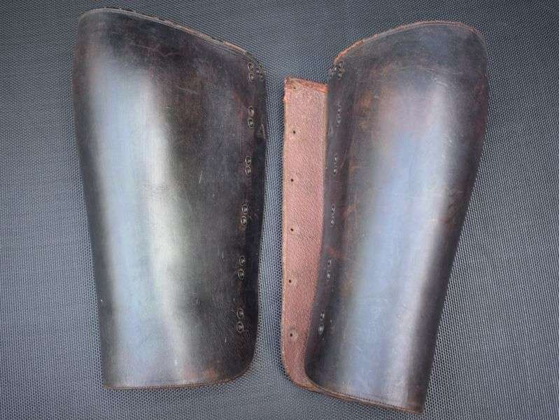 62) Tatty Original WW1 Cavalry Officers Black Leather Gaiters — image 10