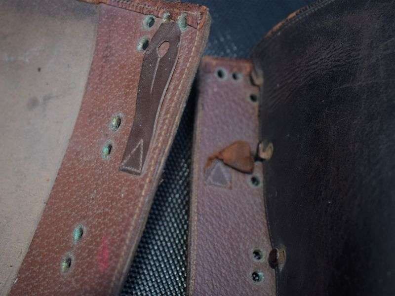 62) Tatty Original WW1 Cavalry Officers Black Leather Gaiters — image 2