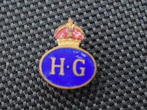 4) Good Original WW2 Home Guard Oval Enamel Lapel Badge