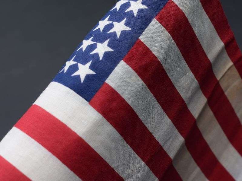 53) Lovely Original Small WW2 US 48 Star Patriotic Flag on Pole — image 2