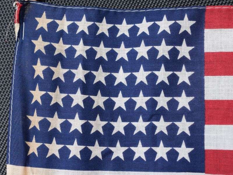 53) Lovely Original Small WW2 US 48 Star Patriotic Flag on Pole — image 3